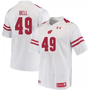 Men's Wisconsin Badgers NCAA #49 Christian Bell White Authentic Under Armour Stitched College Football Jersey AK31H27YF
